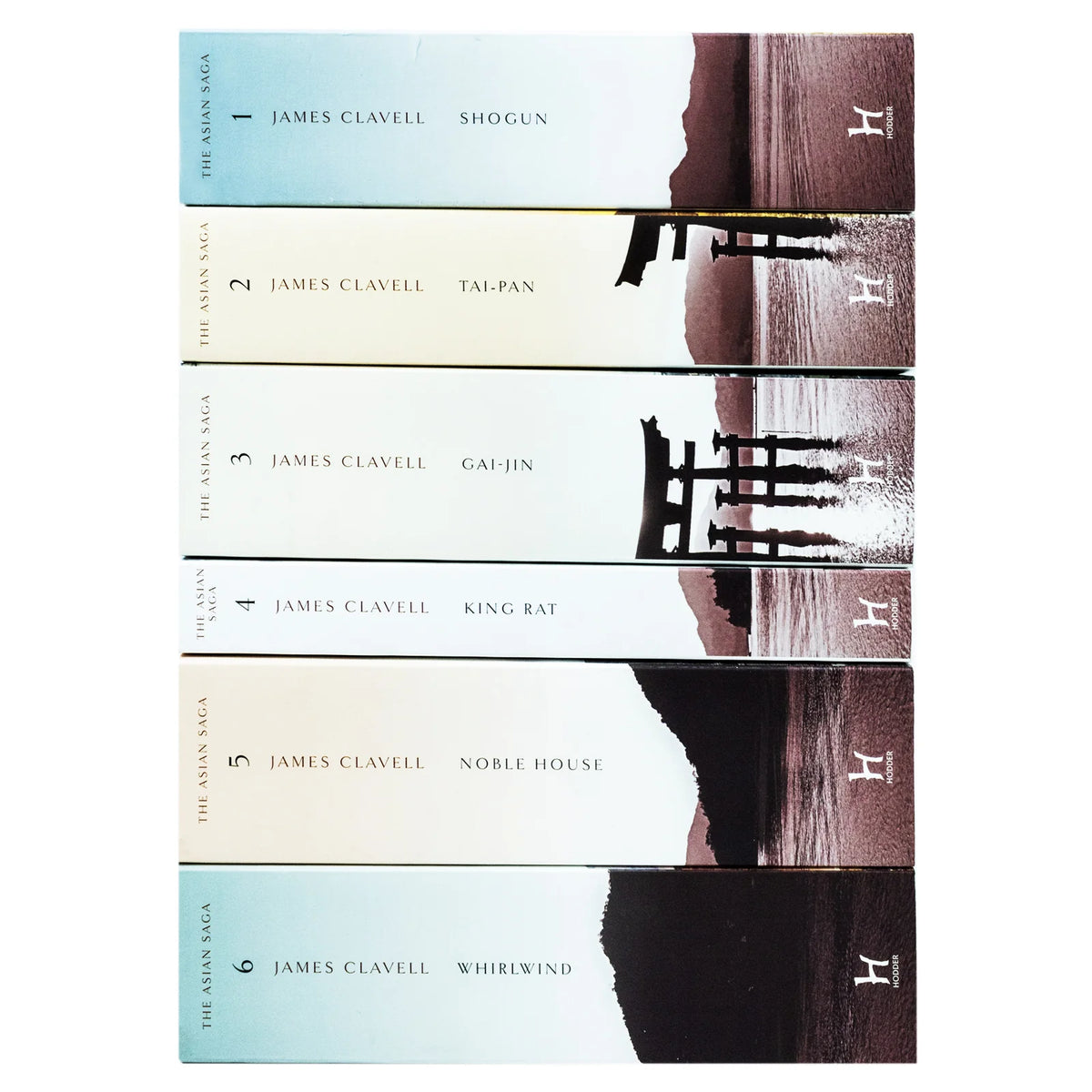 James Clavell – 6 Book Collection Set: Shogun, Tai-Pan, Gai-Jin, King Rat, Noble House & Whirlwind - Historical Fiction