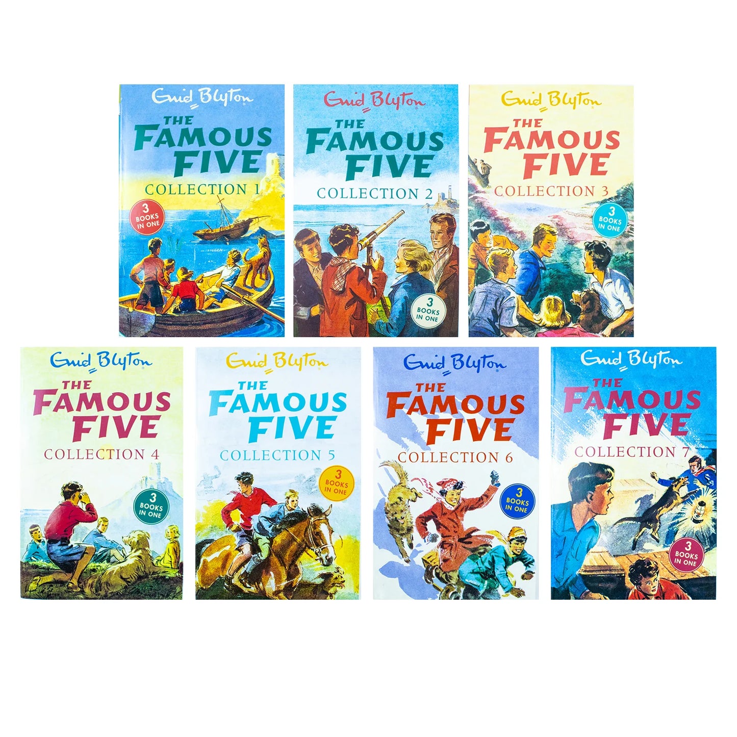 Enid Blyton Famous Five Collection – 7 Book Set: 21 Classic Adventure Stories in 3-in-1 Editions - By Enid Blyton