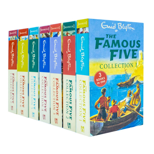 Enid Blyton Famous Five Collection – 7 Book Set: 21 Classic Adventure Stories in 3-in-1 Editions - By Enid Blyton