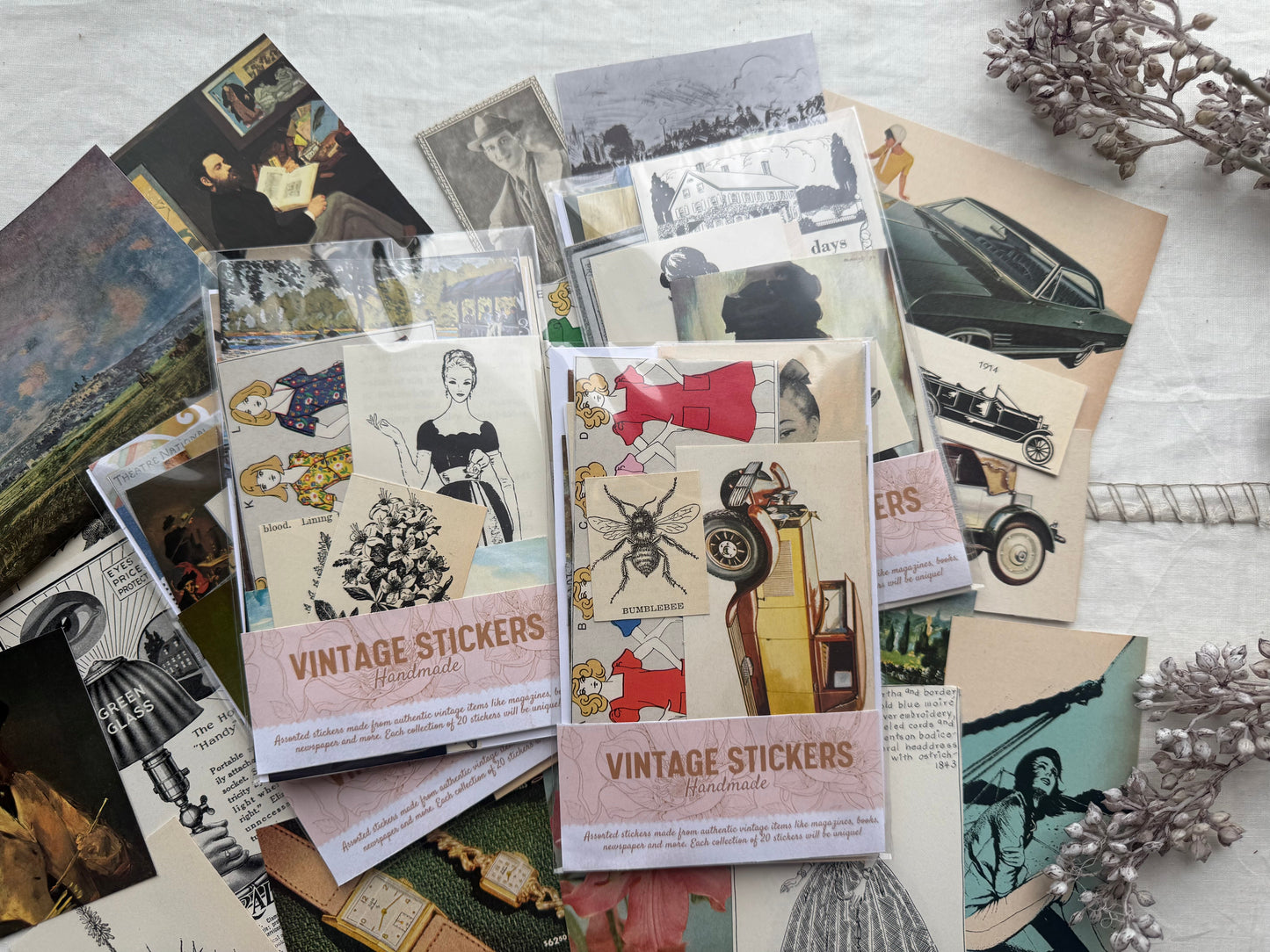 Authentic Vintage Stickers- Handmade