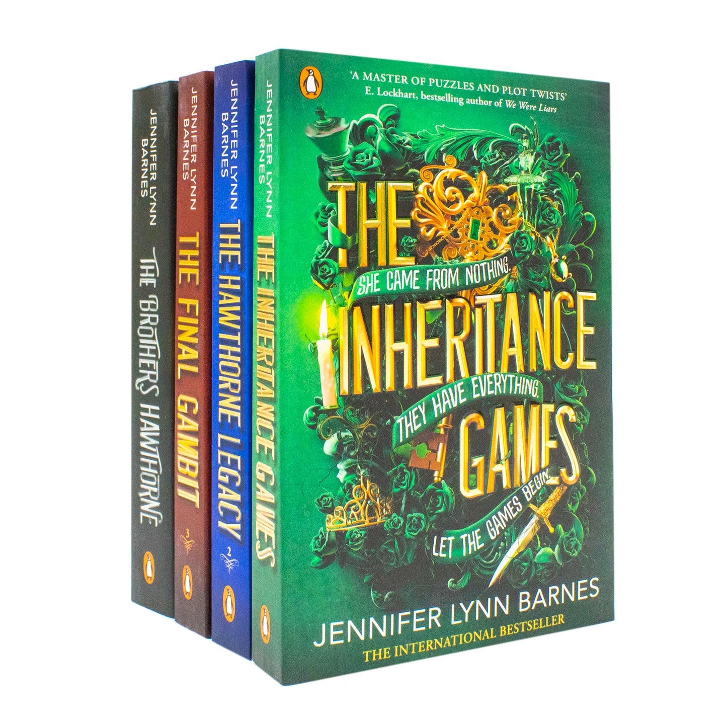 The Inheritance Games Series – 4 Book Collection Set: The Inheritance Games, The Hawthorne Legacy, The Final Gambit & The Brothers Hawthorne - By Jennifer Lynn Barnes
