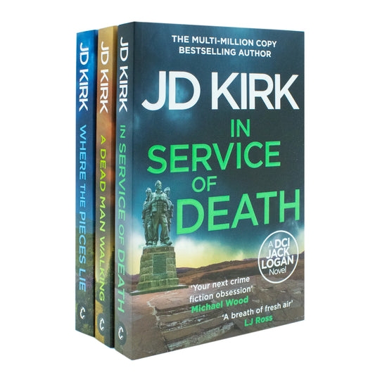 DCI Logan Crime Thrillers – 3 Book Set: In Service of Death, A Dead Man Walking & Where the Pieces Lie - By JD Kirk - Paperback