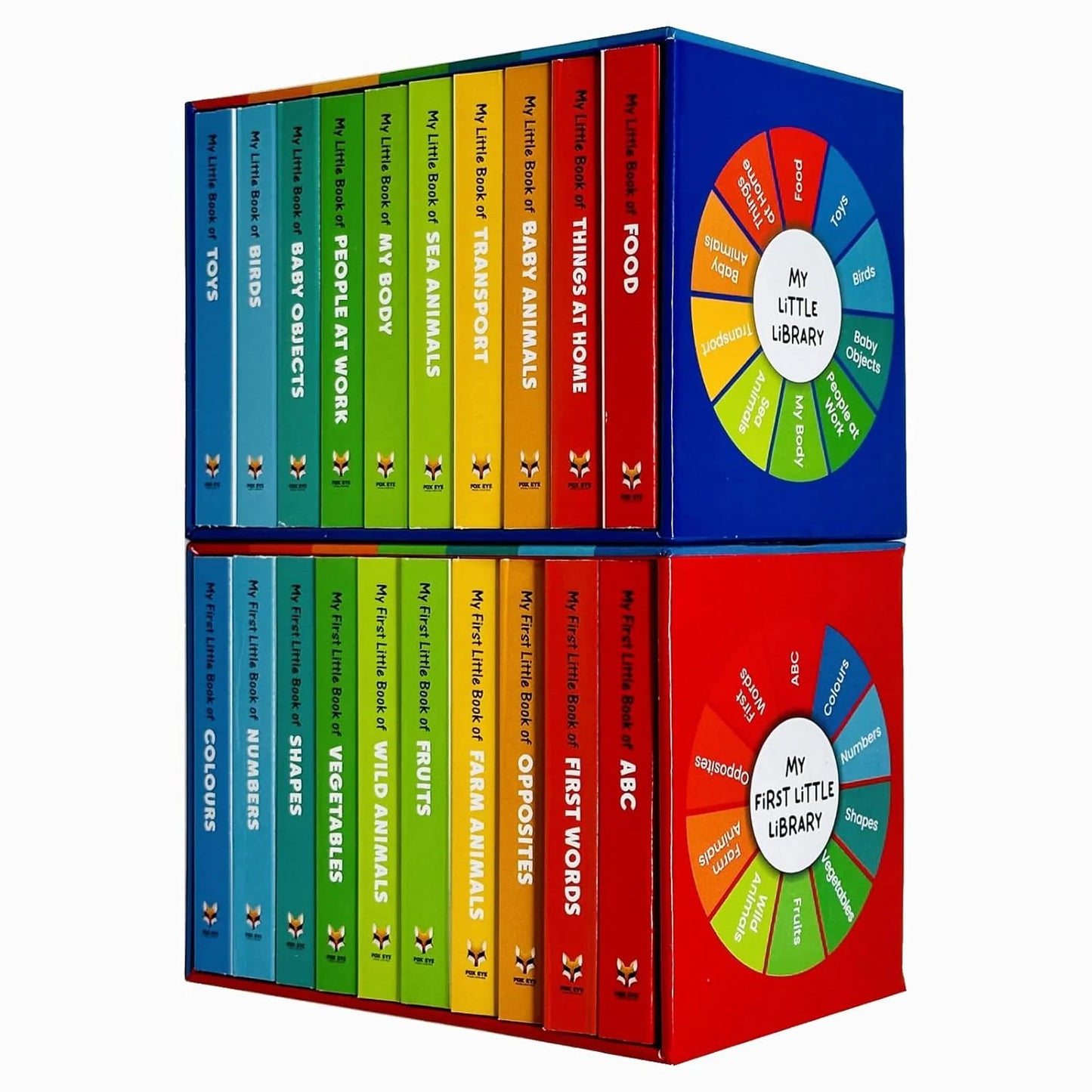 My First Little Library – 20 Book Set: Toys, Food, Home, Animals, Fruits, Vegetables & More - Boardbook