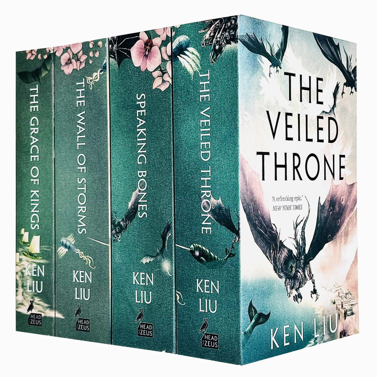 The Dandelion Dynasty – Complete 4 Book Collection: The Grace of Kings, The Wall of Storms, The Veiled Throne & Speaking Bones - By Ken Liu - Paperback