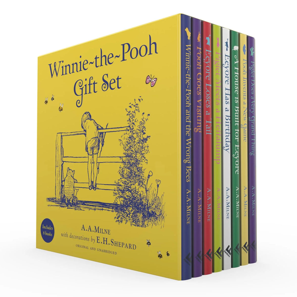Classic Winnie-the-Pooh – 8 Book Gift Set: Original Tales from the Hundred Acre Wood - By A.A. Milne & E.H. Shepard - Hardback Slipcase