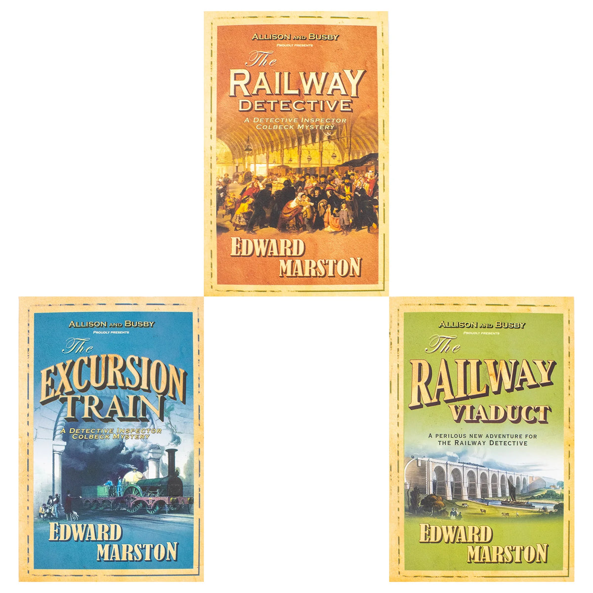 The Railway Detective Series – Books 1–3 Collection: The Railway Detective, The Excursion Train & The Railway Viaduct - By Edward Marston - Paperback