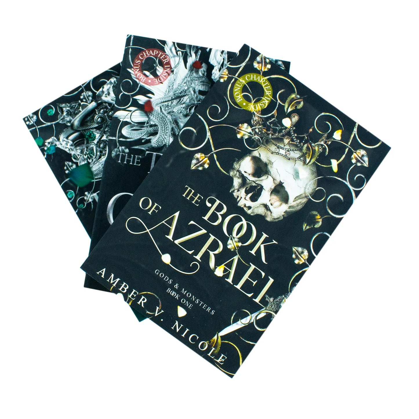 Gods & Monsters Series – Complete 3 Book Collection: The Book of Azrael, The Throne of Broken Gods & The Dawn of the Cursed Queen - By Amber V. Nicole - Paperback