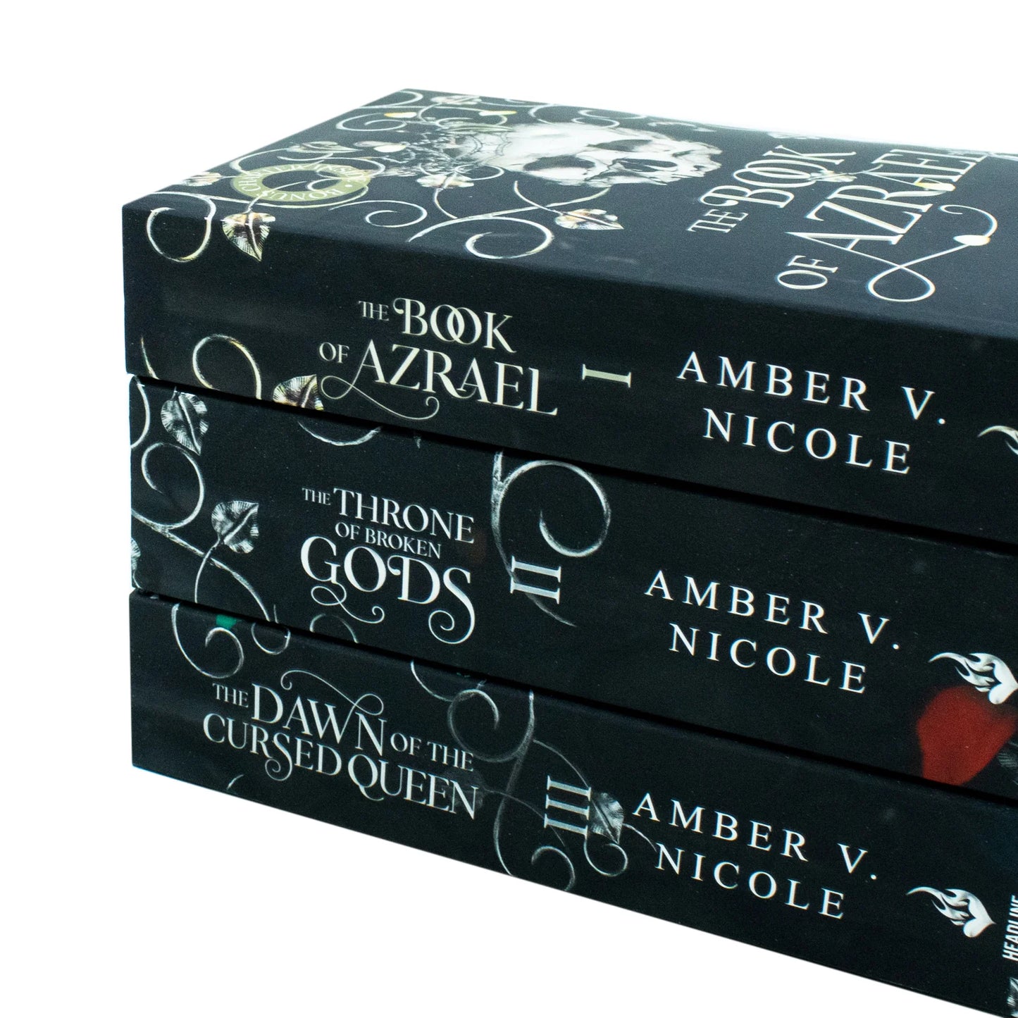 Gods & Monsters Series – Complete 3 Book Collection: The Book of Azrael, The Throne of Broken Gods & The Dawn of the Cursed Queen - By Amber V. Nicole - Paperback