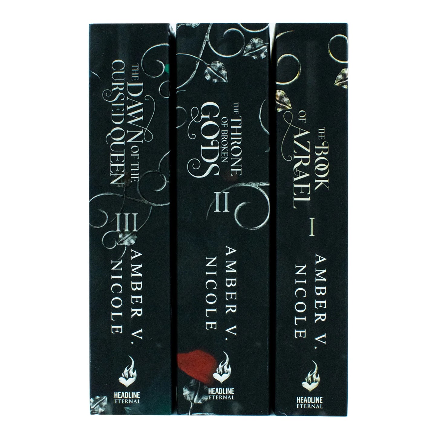 Gods & Monsters Series – Complete 3 Book Collection: The Book of Azrael, The Throne of Broken Gods & The Dawn of the Cursed Queen - By Amber V. Nicole - Paperback