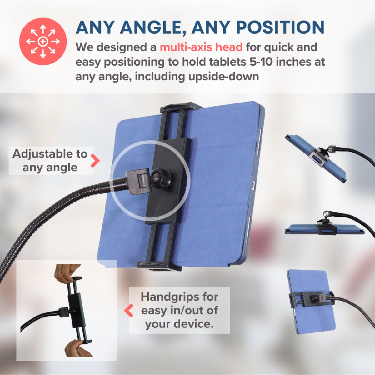 LEVO Gooseneck Tablet Floor Stand with Casters
