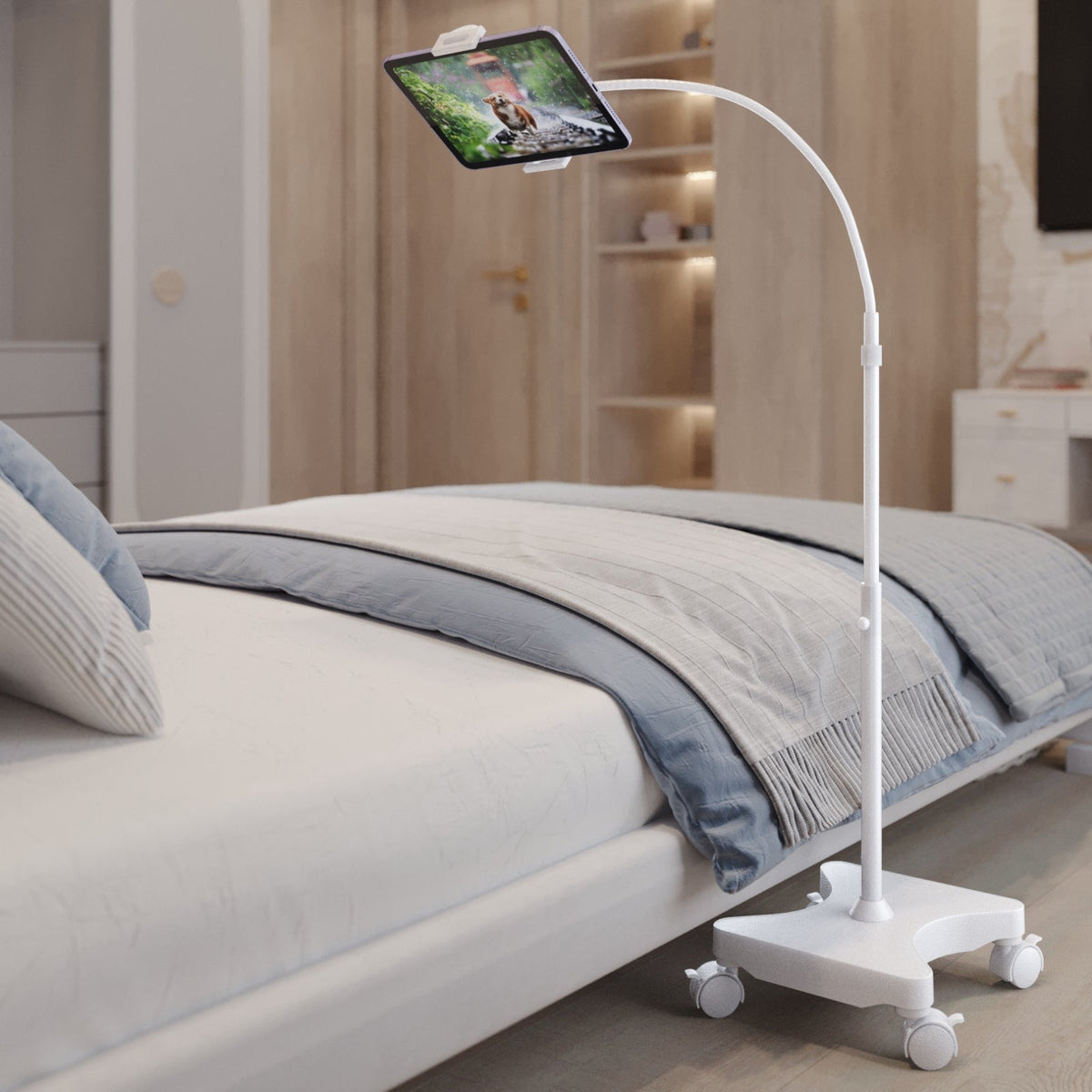 LEVO Gooseneck Tablet Floor Stand with Casters
