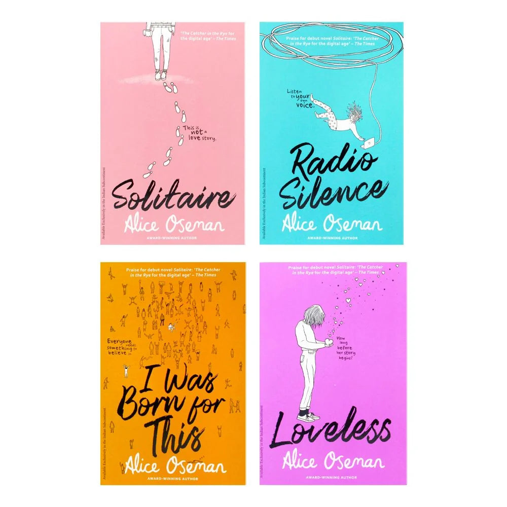 Alice Oseman – 4 Book Collection Set: Solitaire, Radio Silence, I Was Born for This & Loveless - YA Fiction
