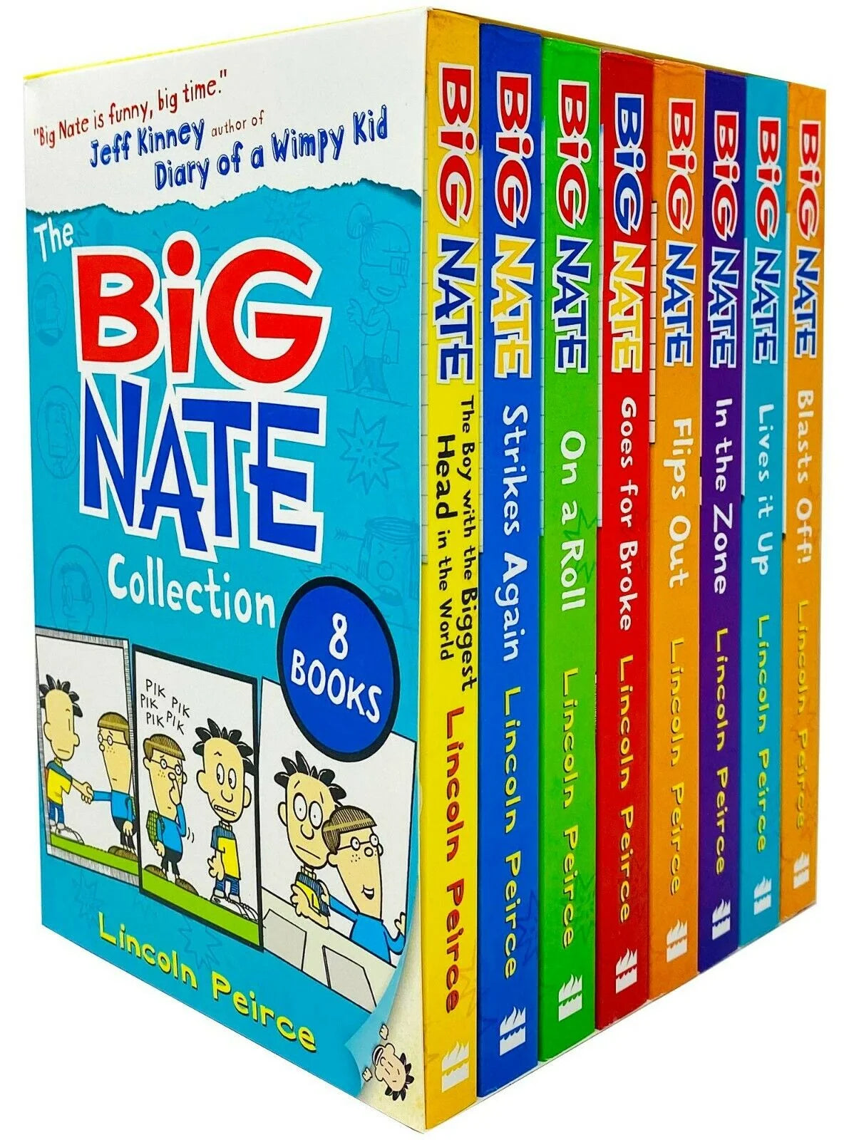 Big Nate Series – 8 Book Collection Set: Humour, School Adventures & Comics - By Lincoln Peirce - Paperback, Ages 8+