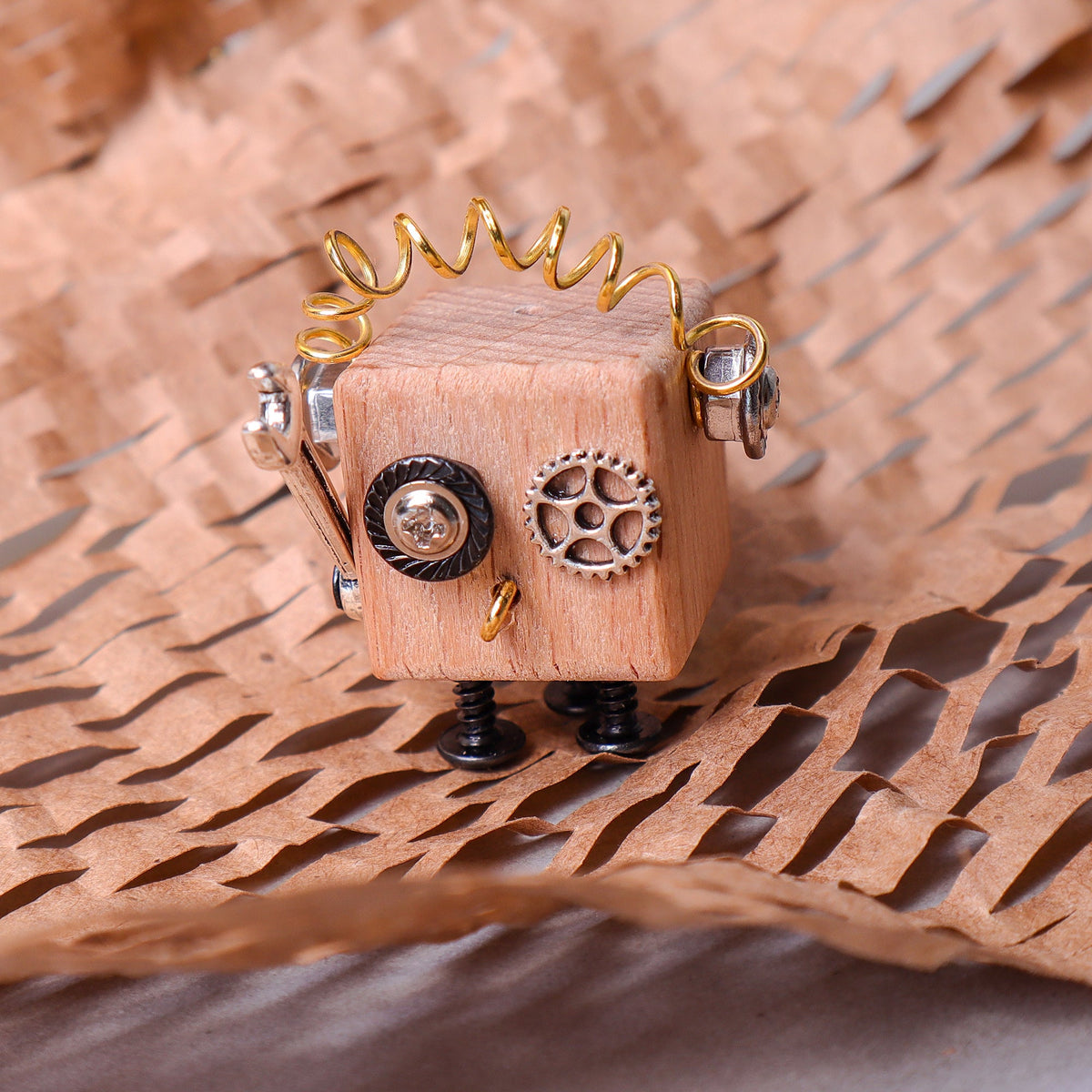 DIY Timberbot Kit – Build 2 Wooden Robots, Make Keychains & Necklaces