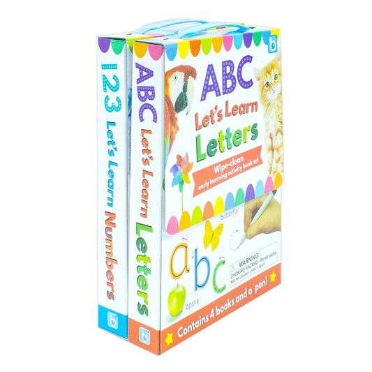 ABC & 123 Let's Learn – 8 Book Collection Set: Wipe-Clean Pages with Pen - Paperback
