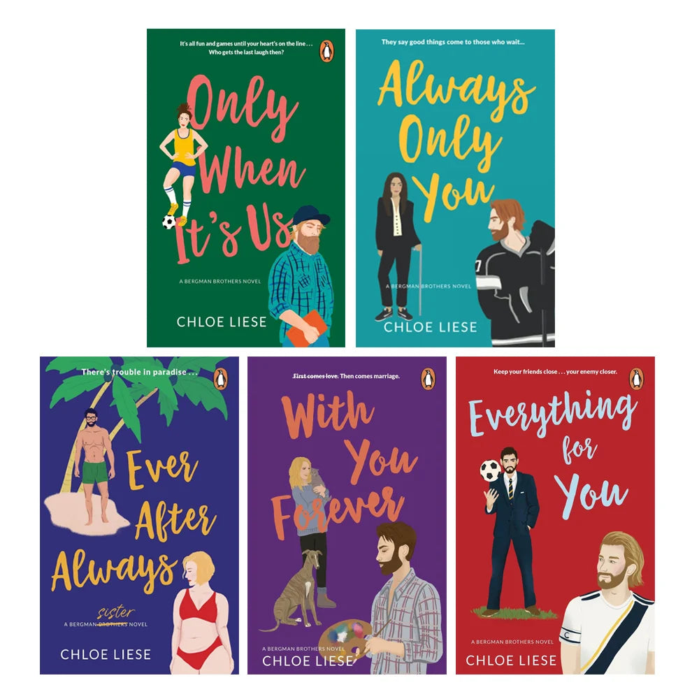 Bergman Brothers – 5 Book Collection Set: Only When It's Us, Always Only You, Ever After Always, With You Forever & Everything for You - By Chloe Liese - Paperback
