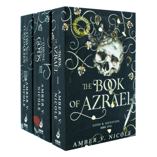 Gods & Monsters Series – Complete 3 Book Collection: The Book of Azrael, The Throne of Broken Gods & The Dawn of the Cursed Queen - By Amber V. Nicole - Paperback