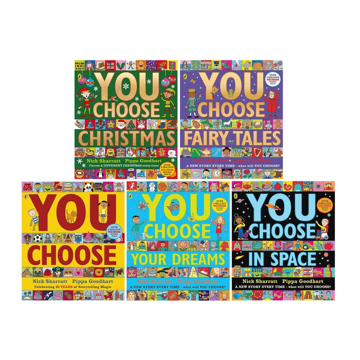 Pippa Goodhart You Choose Series – 5 Book Set: You Choose, You Choose Christmas, In Space, Your Dreams & Fairy Tales - By Pippa Goodhart - Paperback