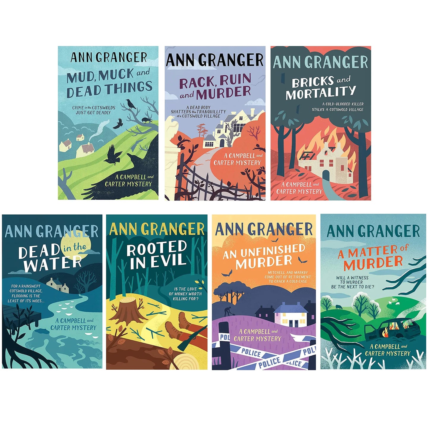 Campbell and Carter Mystery Series – 7 Book Collection Set: Books 1–7 - By Ann Granger - Paperback