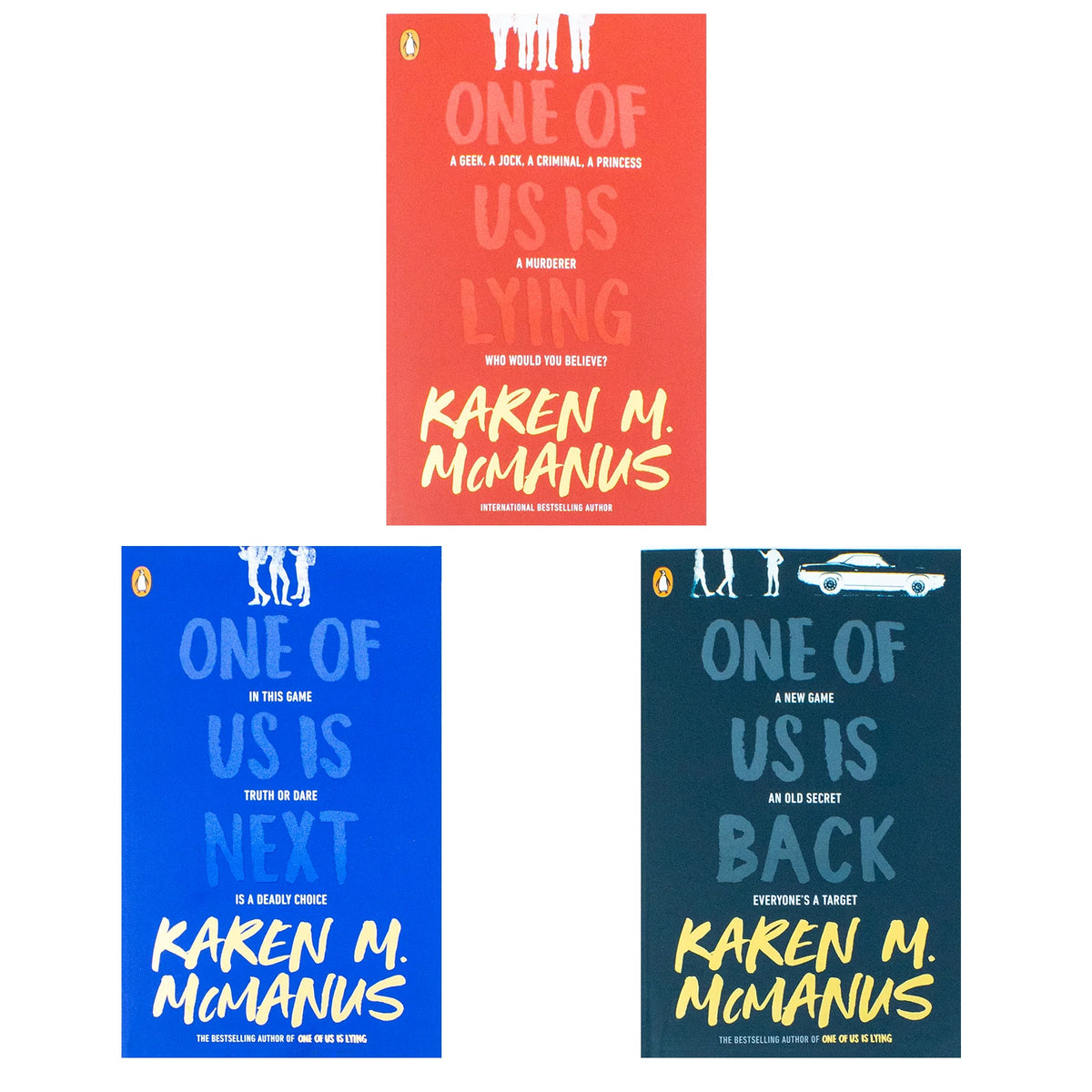 One of Us Is Lying Series – Complete 3 Book Set: One of Us Is Lying, One of Us Is Next & One of Us Is Back - By Karen M. McManus - Format to be Confirmed