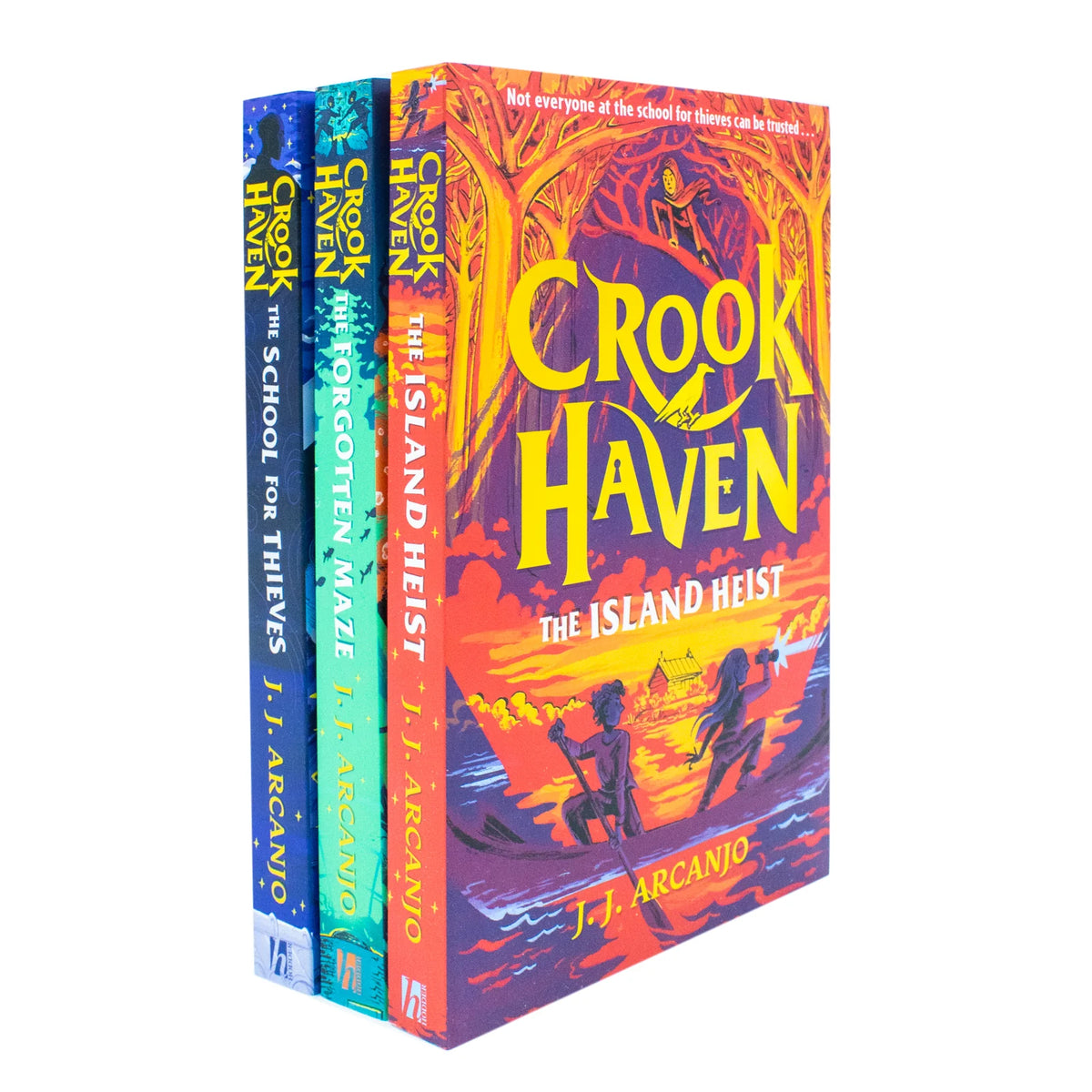 Crookhaven Series – 3 Book Collection: The School for Thieves, The Forgotten Maze & The Island Heist - By J.J. Arcanjo - Paperback