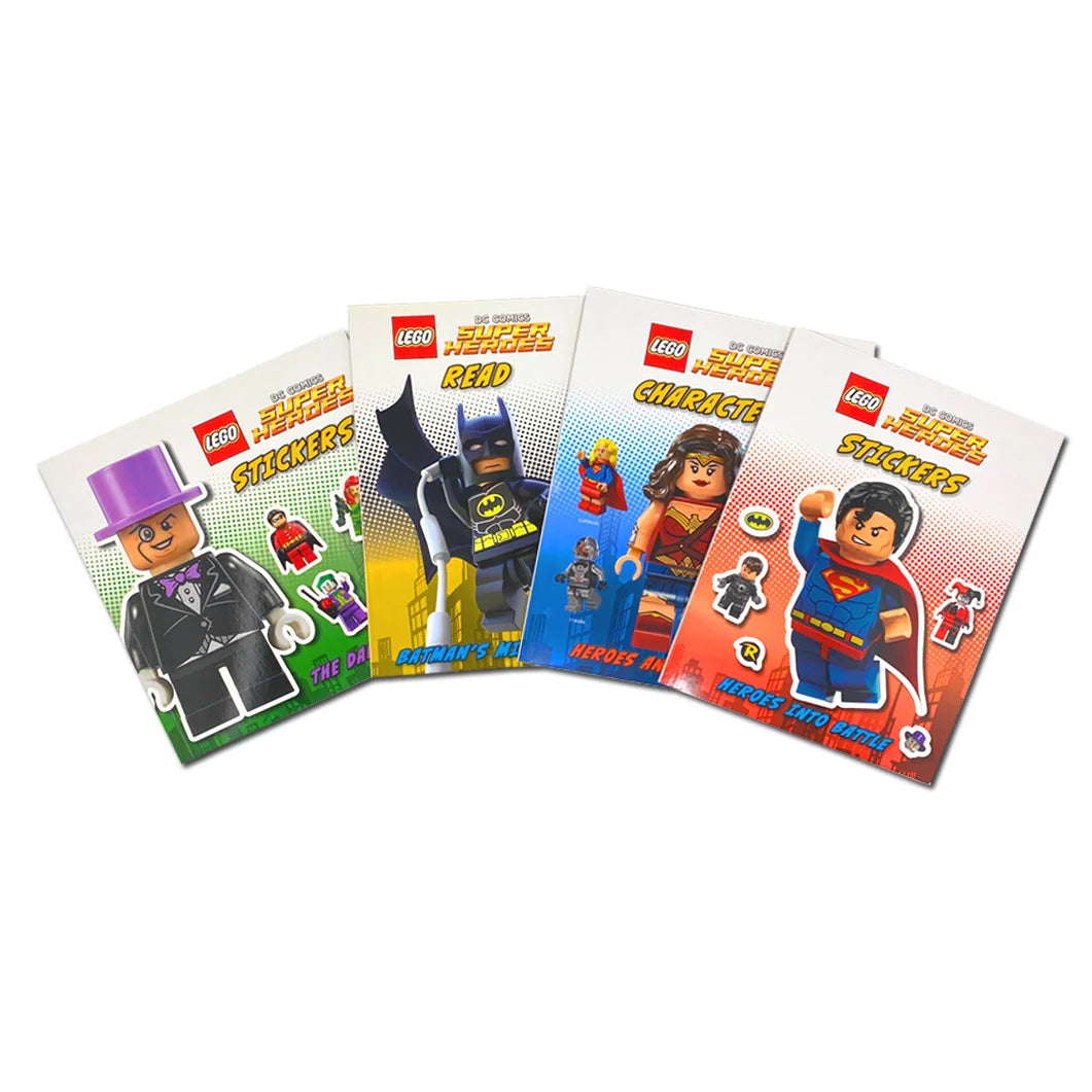 LEGO DC Comics Super Heroes Folder Fun – 4 Book Collection: Activity & Comic Book Set - Paperback