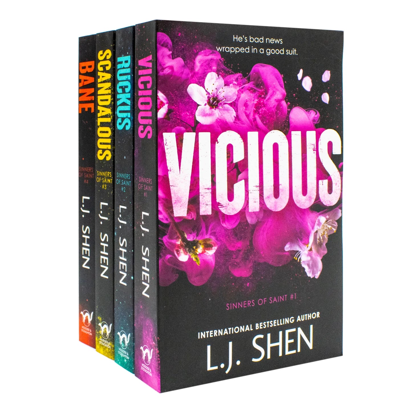 Sinners of Saint Series – 4 Book Collection Set: Vicious, Ruckus, Scandalous & Bane - By L.J. Shen - Paperback