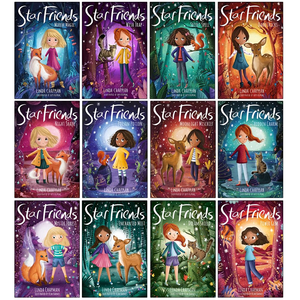 Star Friends Series – 12 Book Collection Set: Mirror Magic, Wish Trap, Secret Spell, Dark Tricks & More - By Linda Chapman