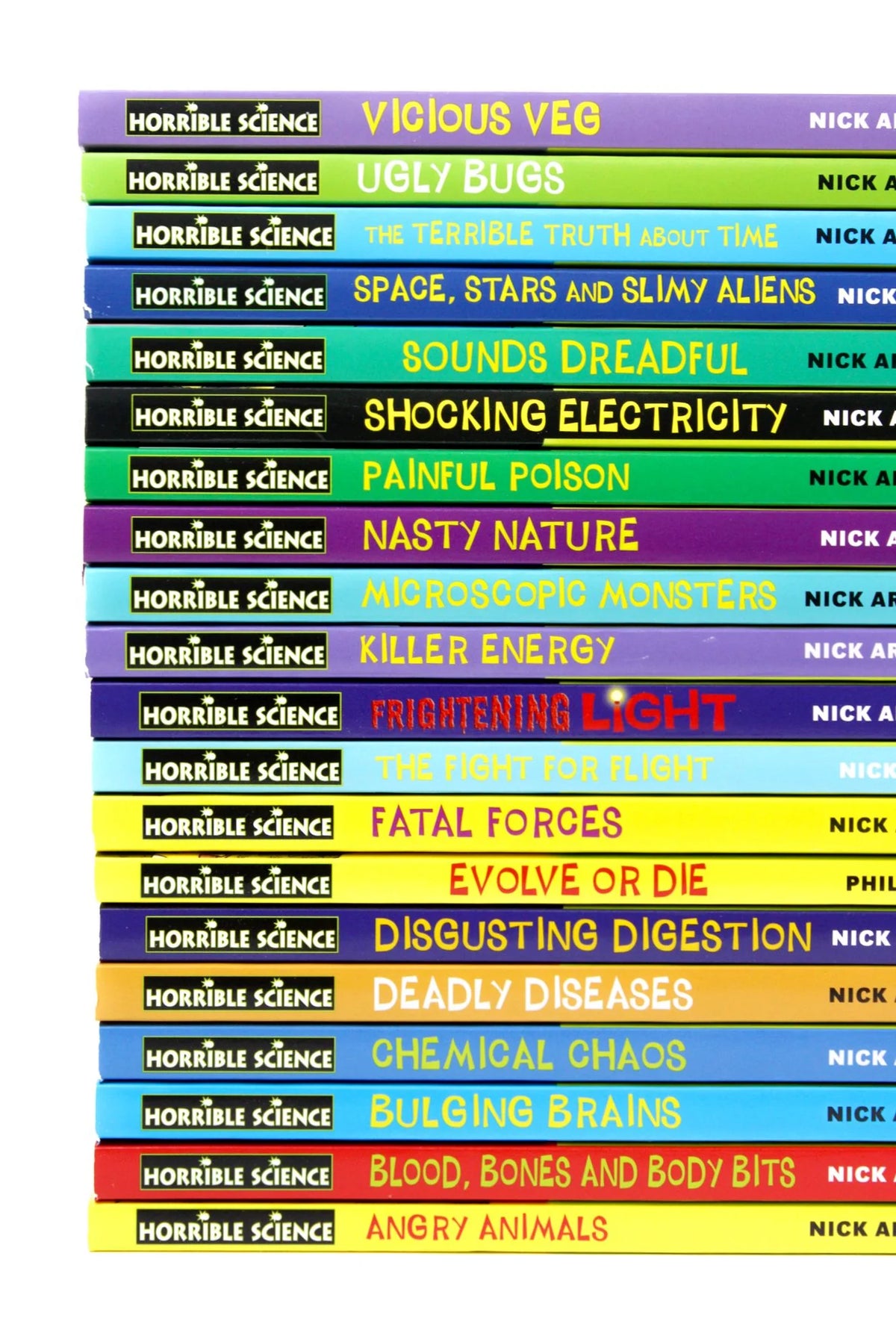 Horrible Science Bulging Box of Books – 20 Book Set: Angry Animals, Chemical Chaos, Deadly Diseases & More - By Nick Arnold - Paperback