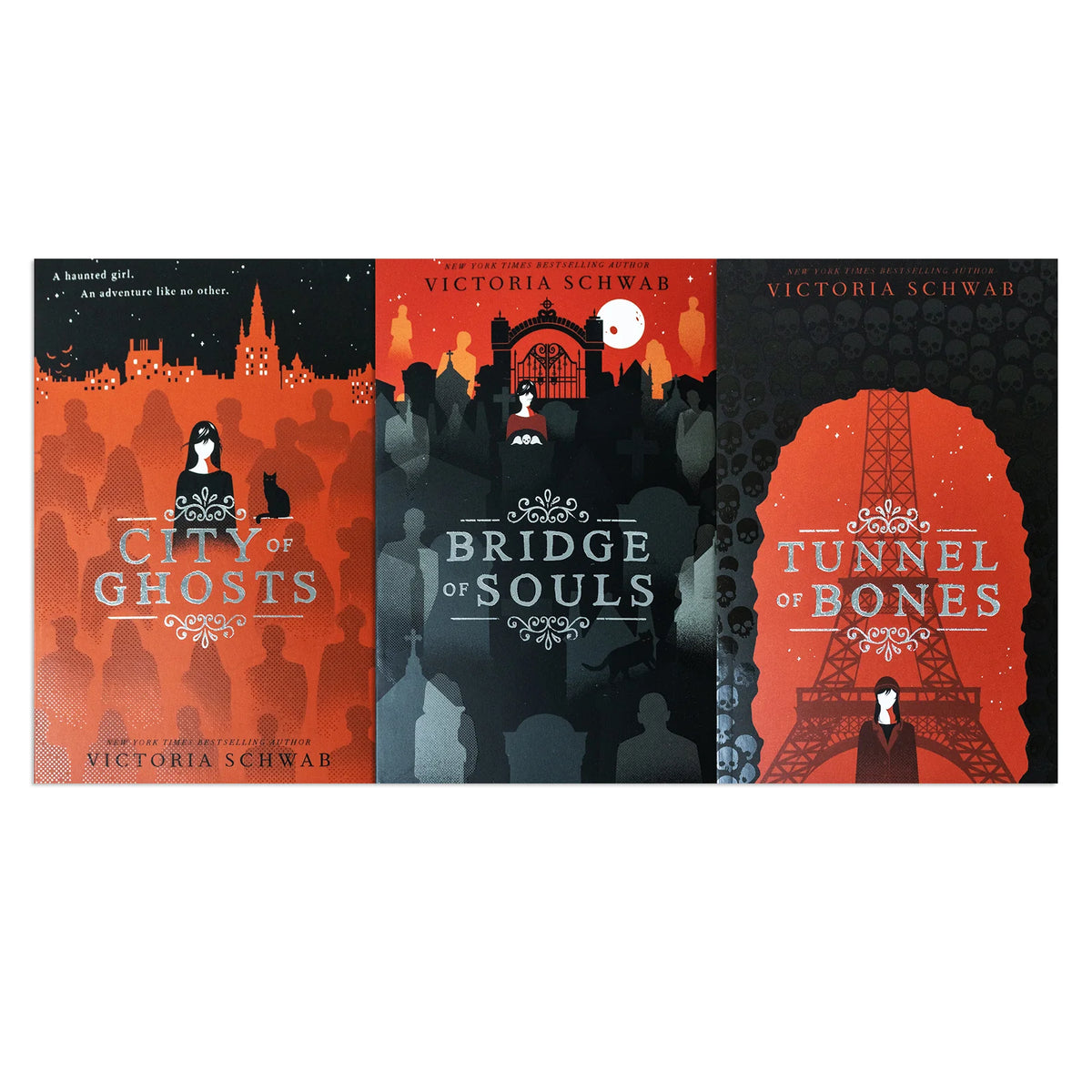 City of Ghosts Series – 3 Book Set: City of Ghosts, Tunnel of Bones & Bridge of Souls - By Victoria Schwab - Paperback