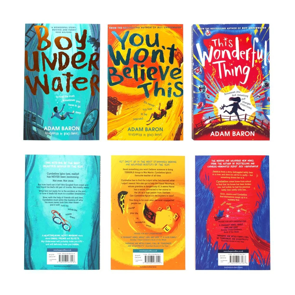 Boy Under Water – 3 Book Collection Set: Boy Underwater, This Wonderful Thing & You Won't Believe This - By Adam Baron