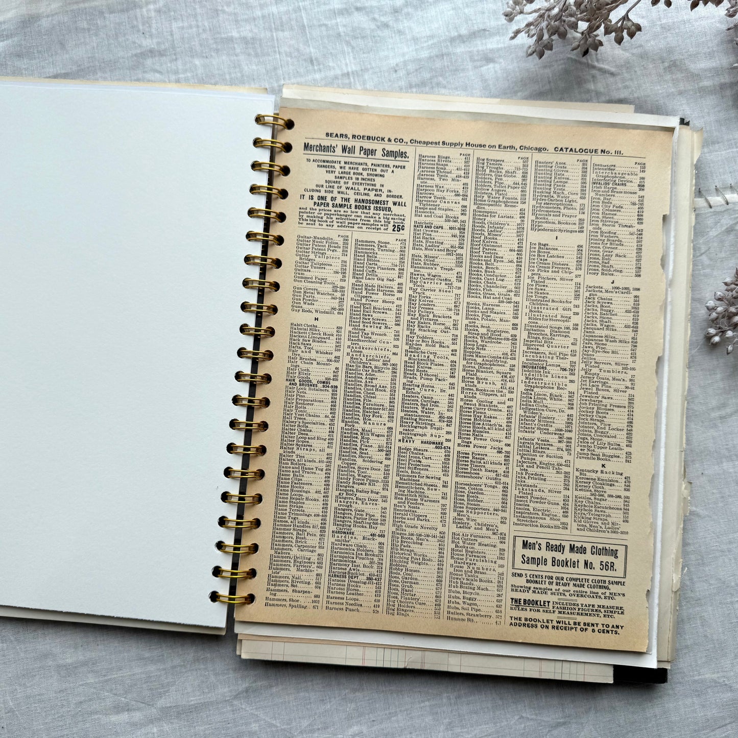 Vintage Mixed Media Journal- 9x12 inches
