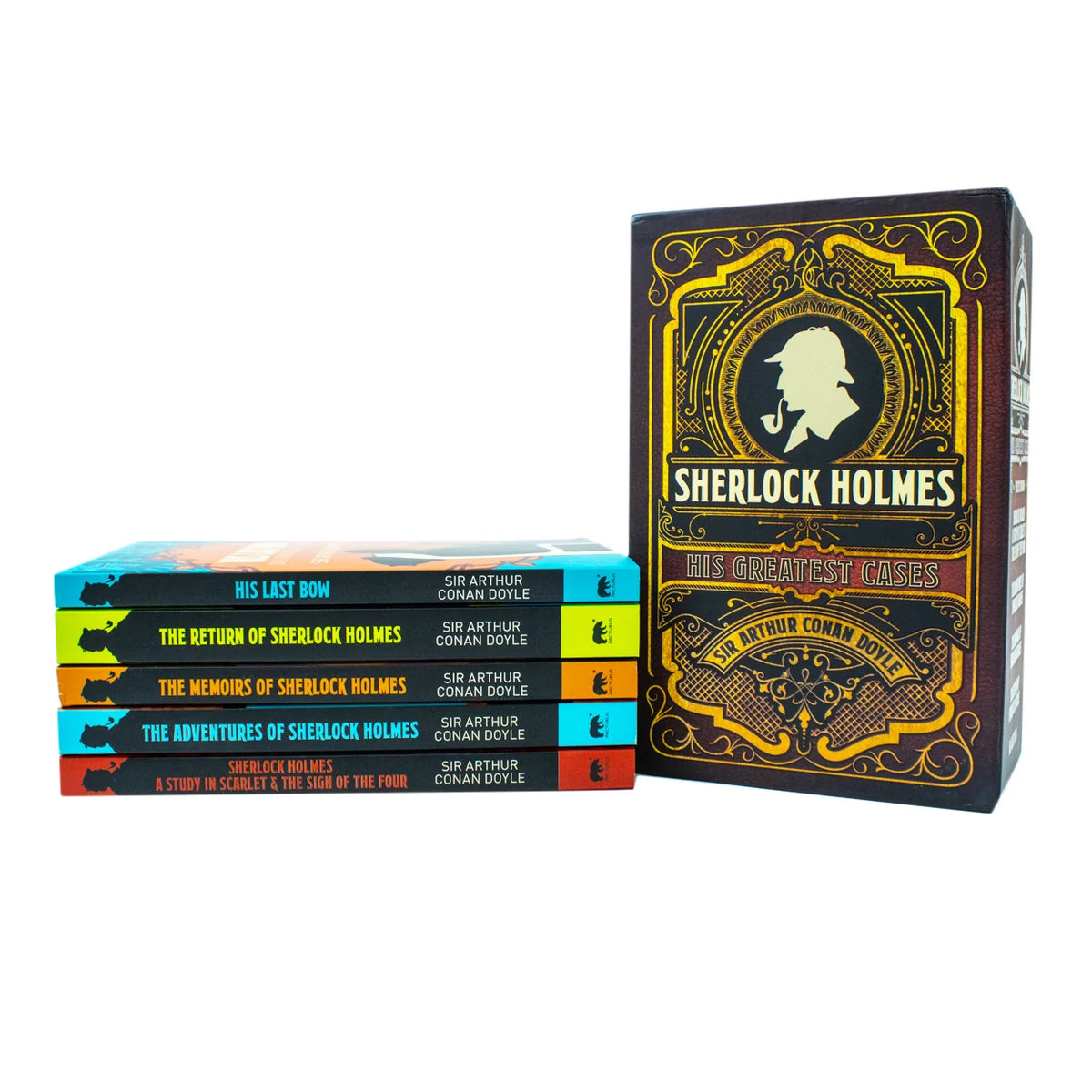 Sherlock Holmes: His Greatest Cases – 5 Book Boxed Set: A Study in Scarlet, The Adventures of Sherlock Holmes & More - By Arthur Conan Doyle - Paperback
