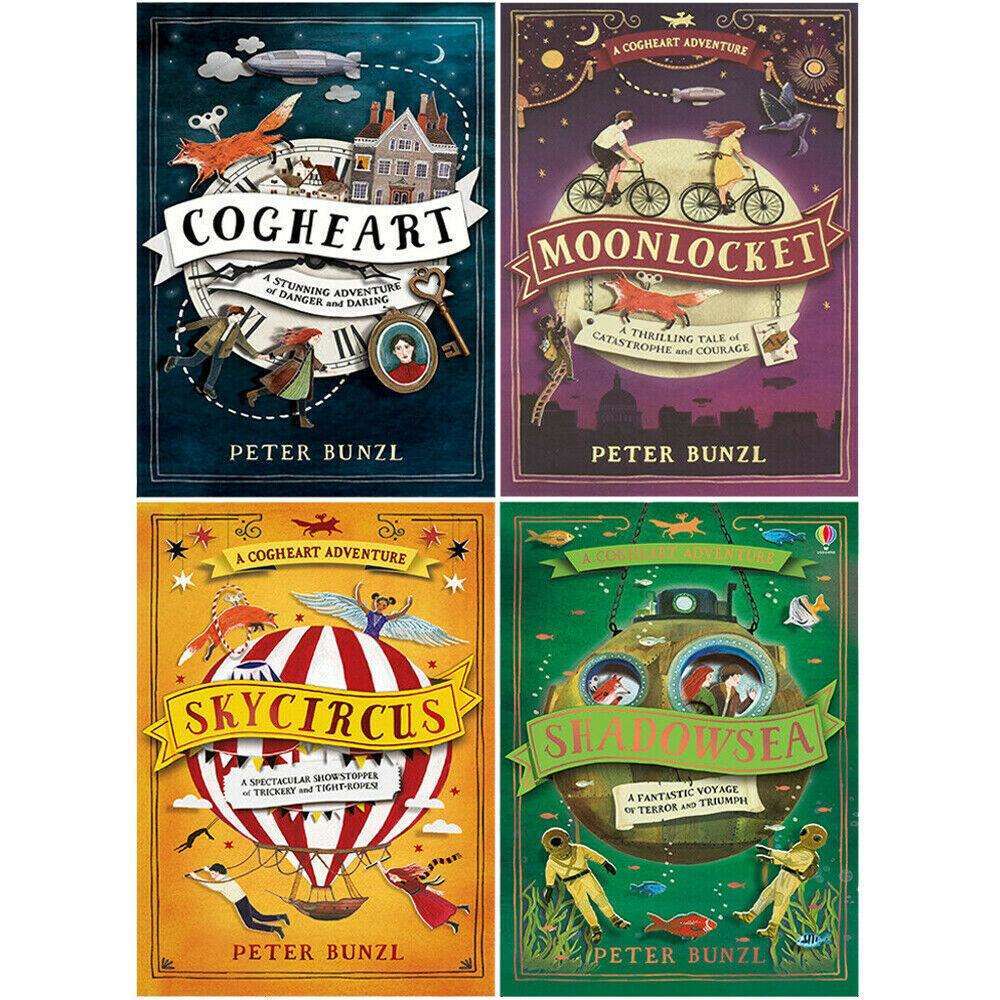 A Cogheart Adventure Series – 4 Book Collection Set - By Peter Bunzl - Children's Fantasy & Adventure