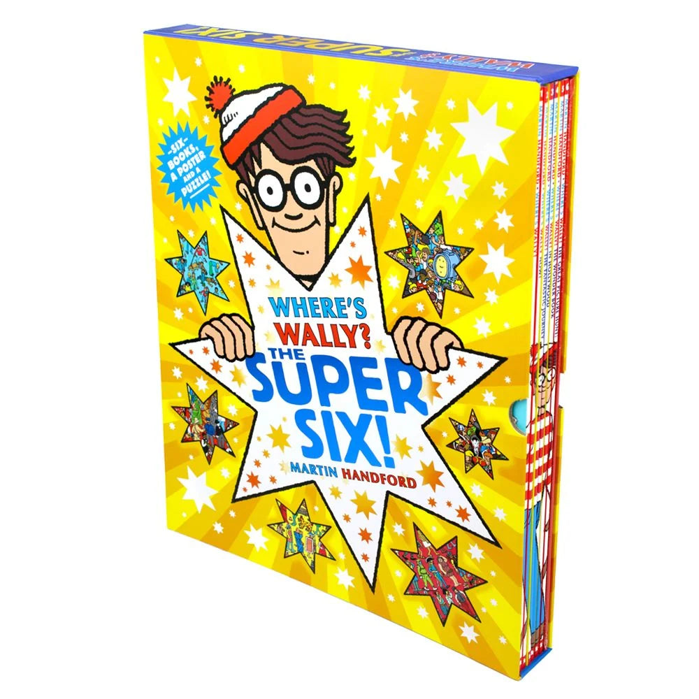 Where's Wally? The Super Six – 6 Book Box Set: Classic Search-and-Find Adventures with Poster & Puzzle - By Martin Handford - Paperback