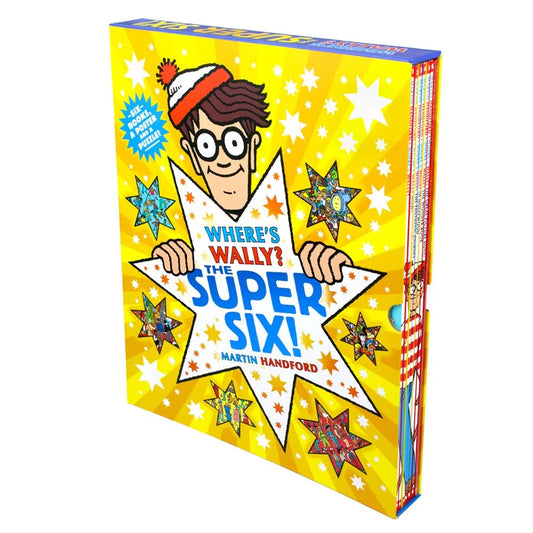 Where's Wally? The Super Six – 6 Book Box Set: Classic Search-and-Find Adventures with Poster & Puzzle - By Martin Handford - Paperback