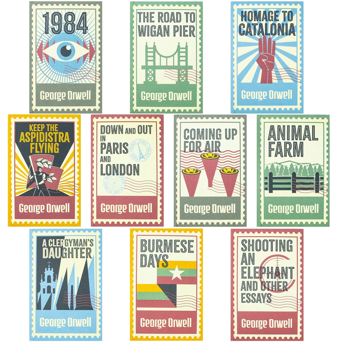 The Greatest Works of George Orwell – 10 Book Hardback Collection: 1984, Animal Farm, The Road to Wigan Pier & More - By George Orwell
