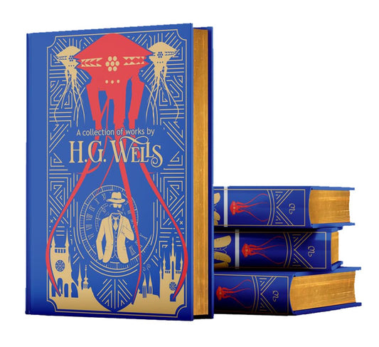 H.G. Wells:A Collection Of Works : Time Machine/ Island of Doctor Moreau/ Invisible Man/ War of the Worlds/ First Men in the Moon/ Worlds Set Free(Leather-bound)