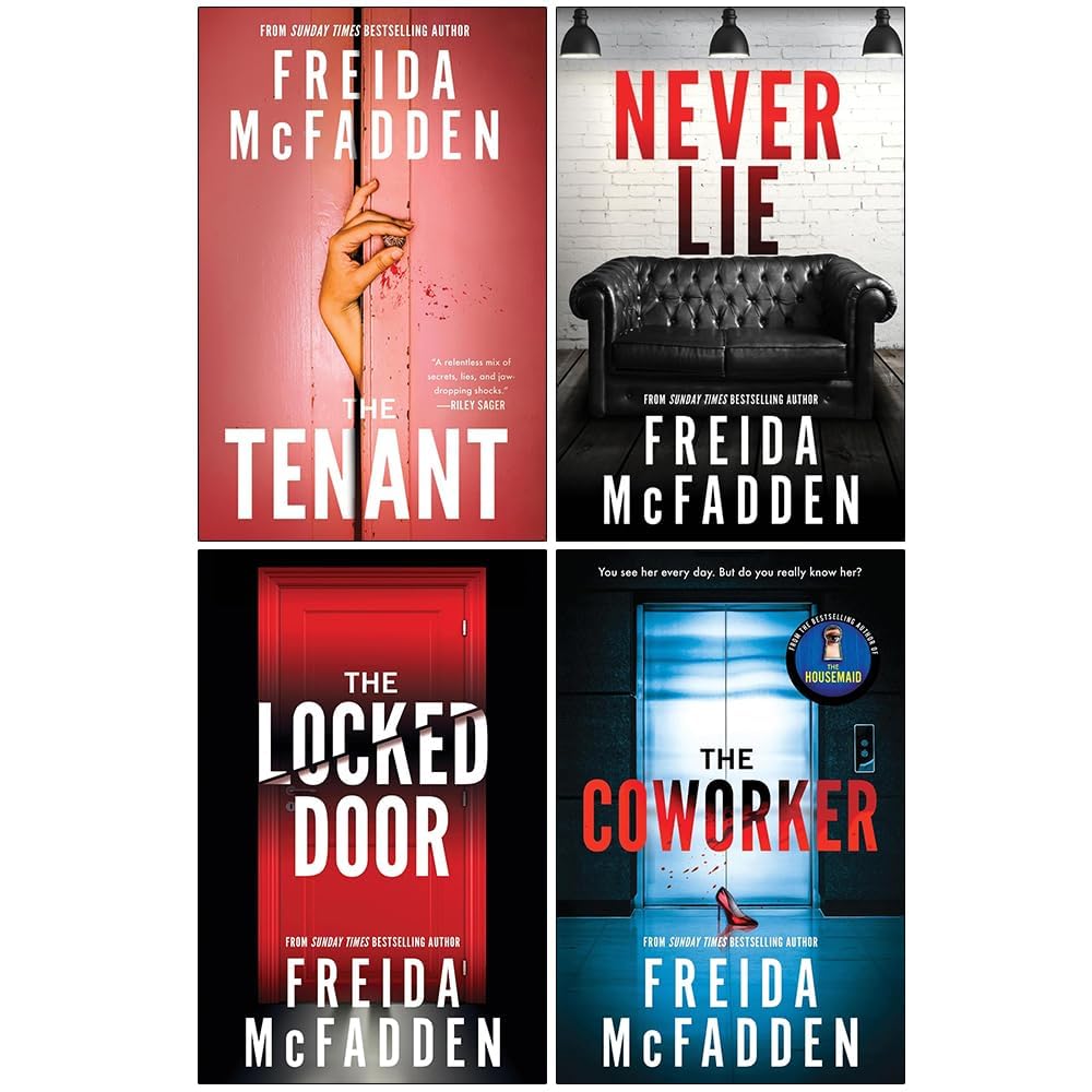 Freida McFadden Thriller Collection – 4 Book Set: The Tenant, Never Lie, The Locked Door, The Coworker - By Freida McFadden - Paperback