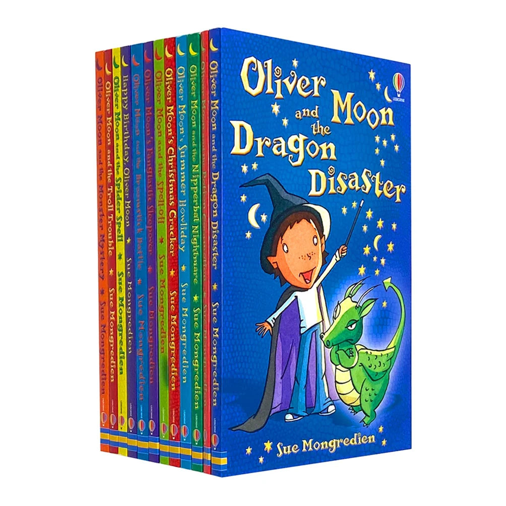 Oliver Moon Junior Wizard – 12 Book Set: Monster Mystery, Spider Spell, Dragon Disaster & More - By Sue Mongredien - Paperback