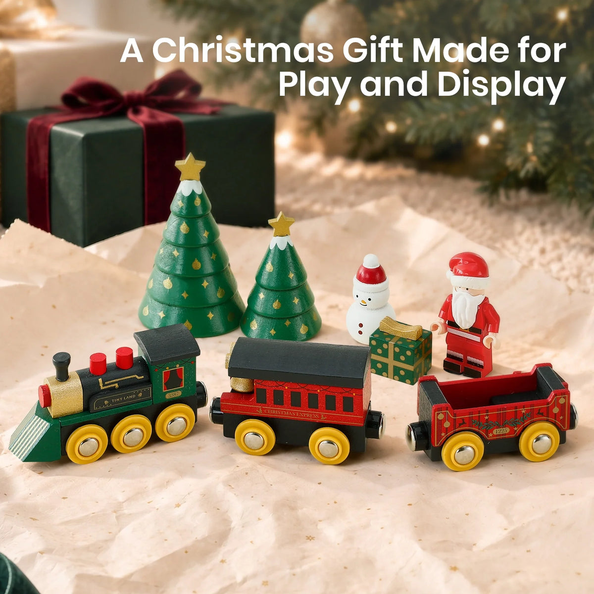 Tiny Land® Christmas Express Wooden Train Accessory Set