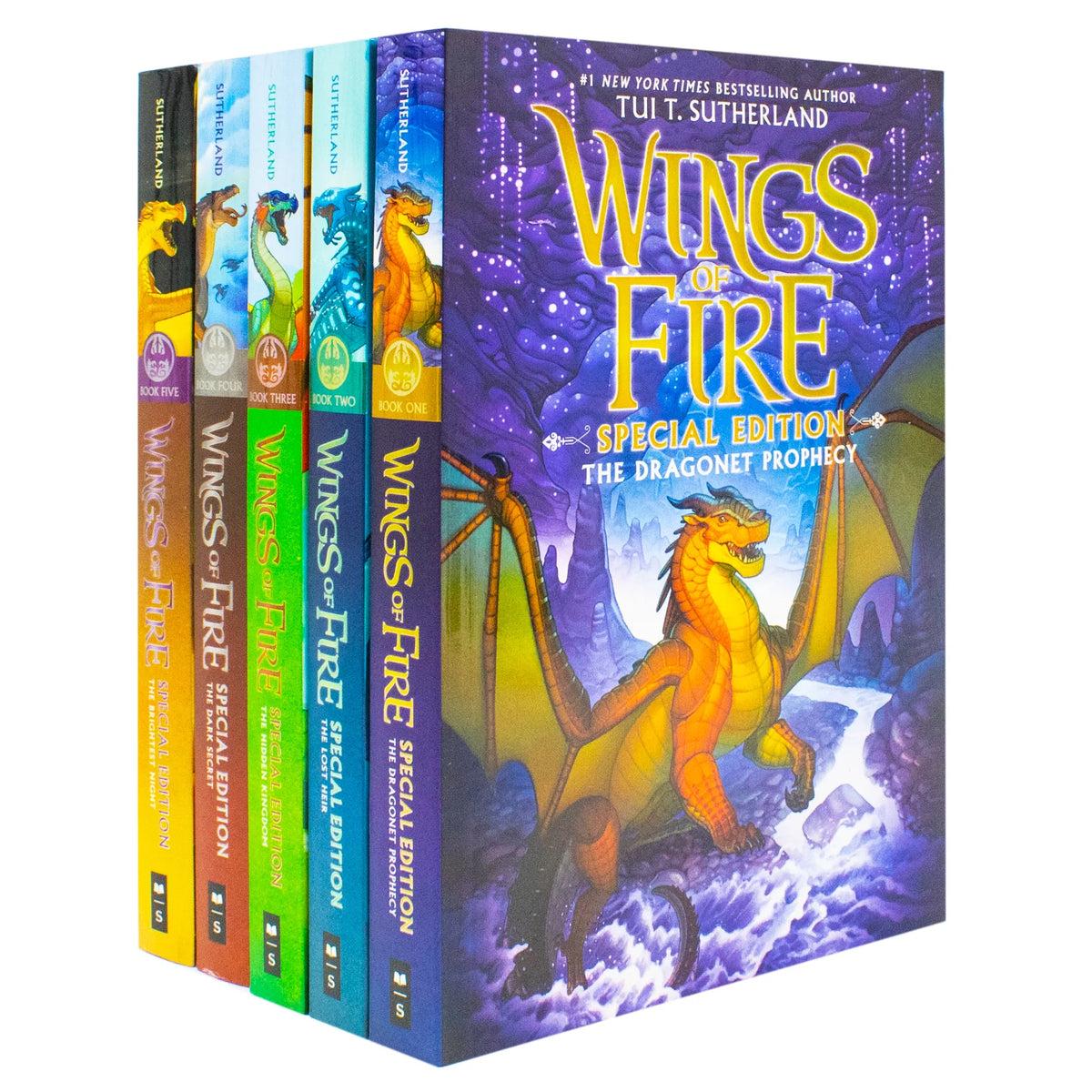 Wings of Fire Special Edition – 5 Book Box Set: The Dragonet Prophecy, The Lost Heir & More - By Tui T. Sutherland - Paperback