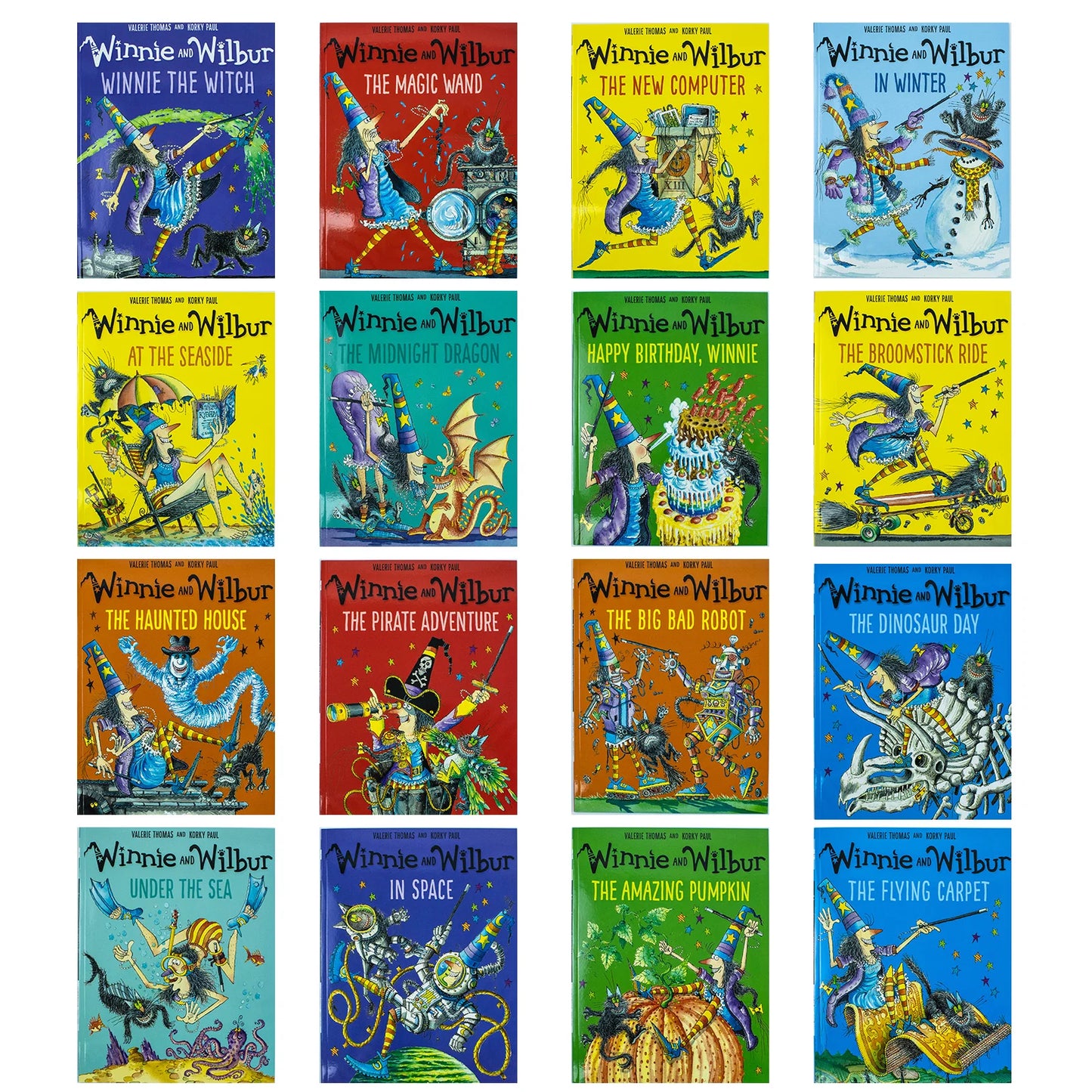 Winnie the Witch & Wilbur – 16 Book Collection Set: Magical Adventures & Funny Stories - By Valerie Thomas