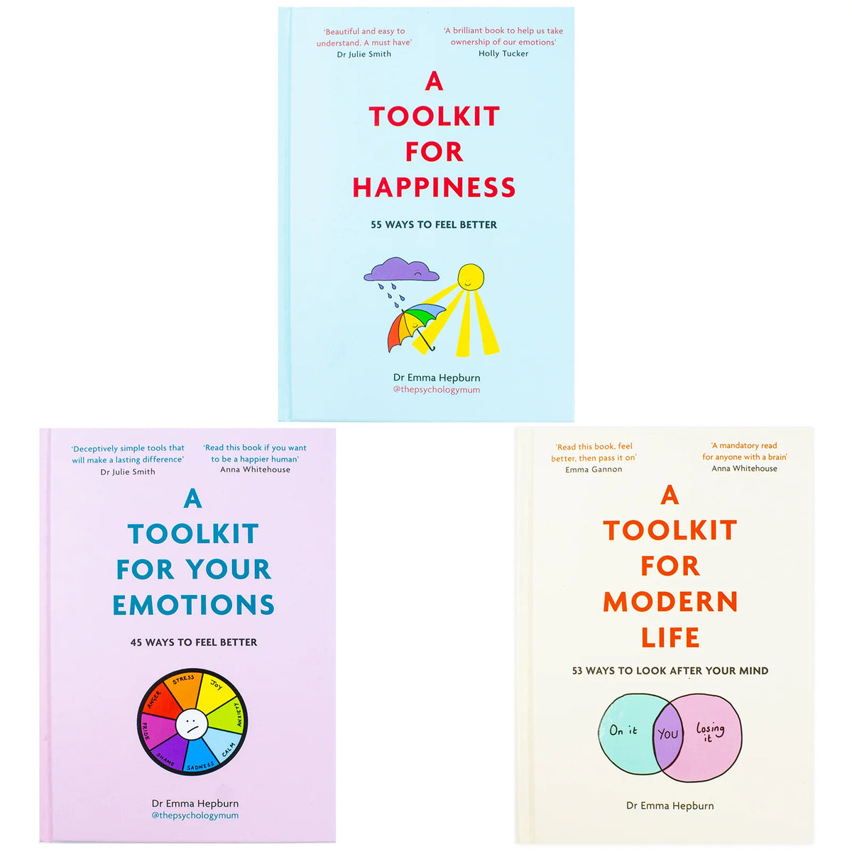 Dr Emma Hepburn 3 Book Collection – A Toolkit for Happiness, A Toolkit for Modern Life & A Toolkit for Your Emotions - By Dr Emma Hepburn - Hardback