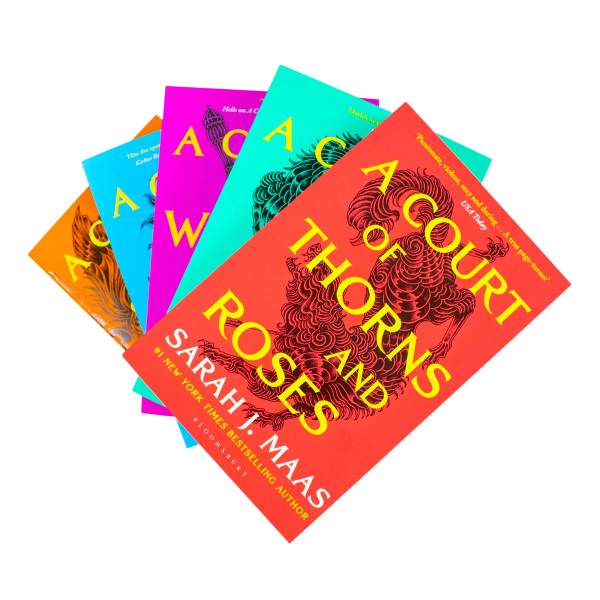 A Court of Thorns and Roses – Complete 5 Book Collection Set: Fantasy, Magic, Romance & Adventure - By Sarah J. Maas - Paperback