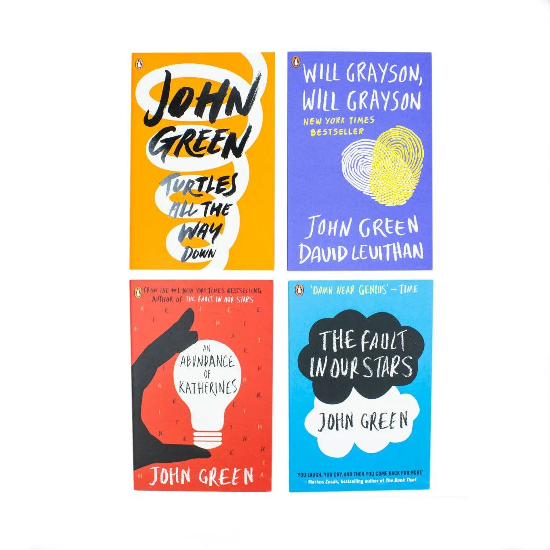John Green Collection – 4 Book Set: The Fault in Our Stars, An Abundance of Katherines, Will Grayson, Will Grayson & Turtles All the Way Down - By John Green - Paperback