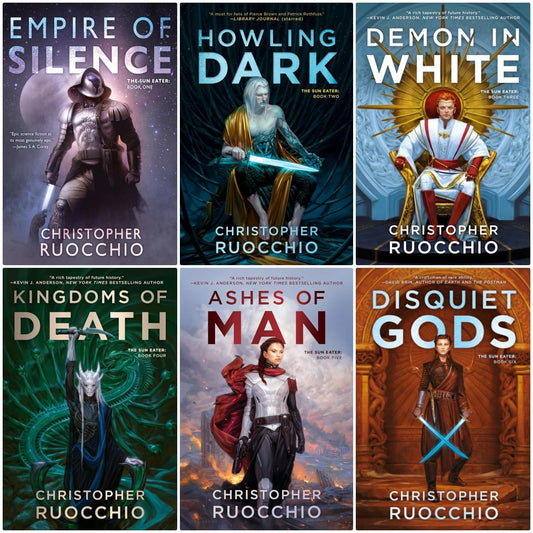 Sun Eater Series 6 Books Set: Empire of Silence, Howling Dark, Demon in White, Kingdoms of Death, Ashes of Man, Disquiet Gods - By Christopher Ruocchio (Author)Paperback Edition -