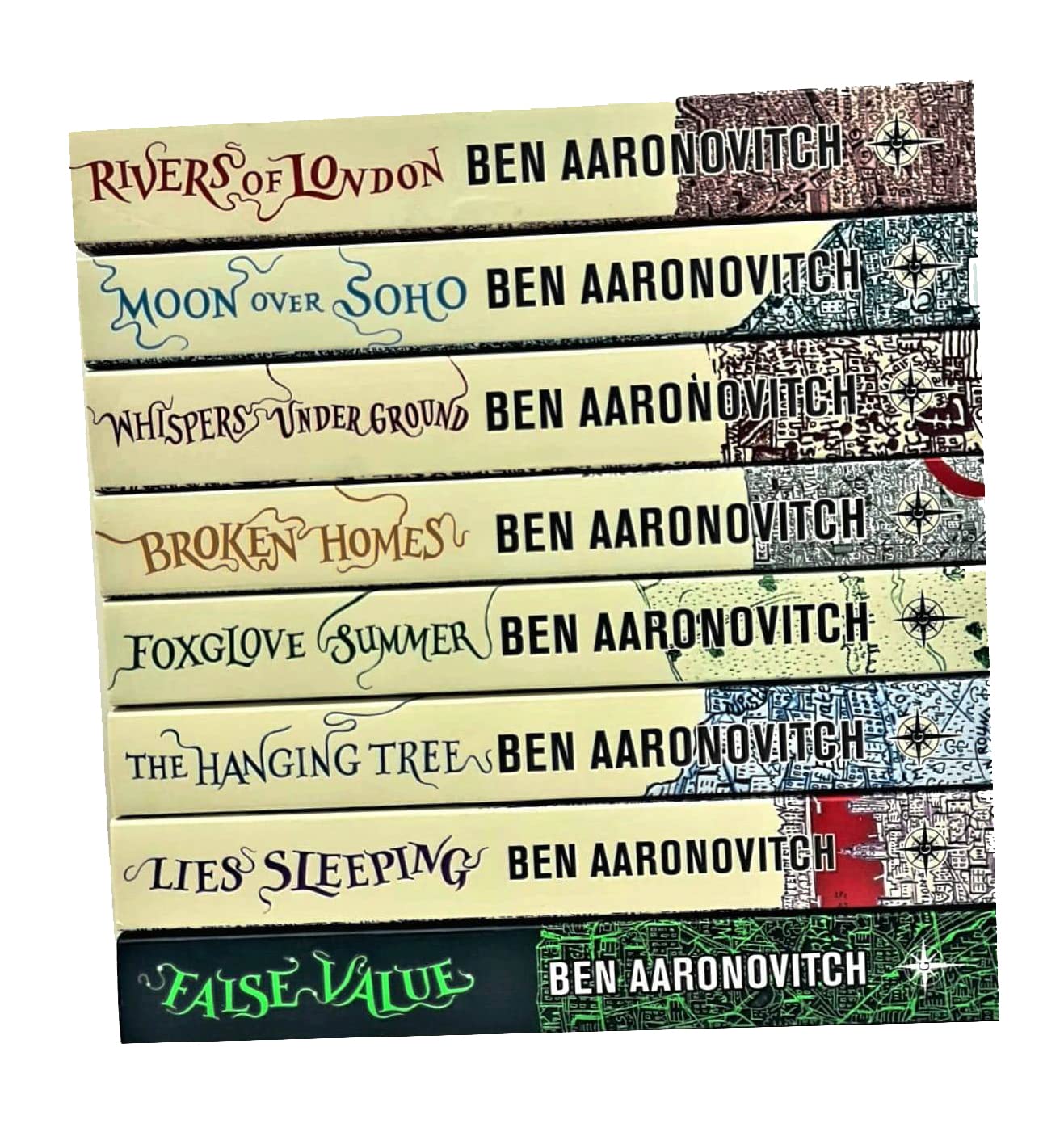 Rivers of London Series Collection 7 Books Set: Rivers of London, Moon Over Soho, Whispers Under Ground, Broken Homes, Foxglove Summer, The Hanging Tree, Lies Sleeping - By Ben Aaronovitch - Paperback