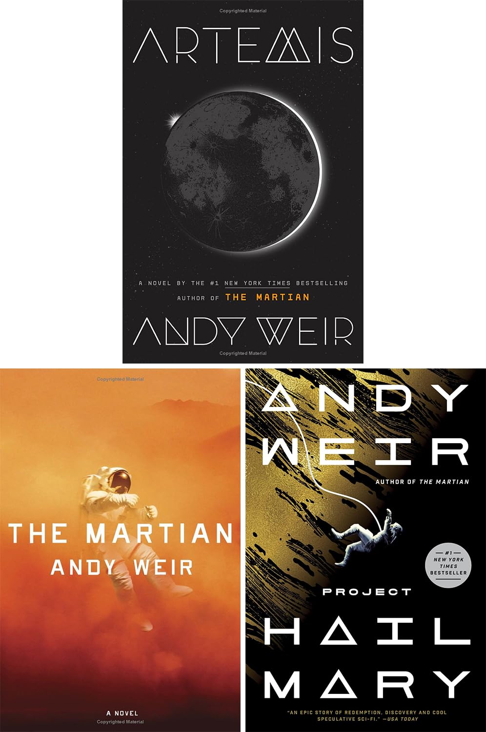 Andy Weir Collection – 3 Book Set: Project Hail Mary, Artemis, The Martian - By Andy Weir - Paperback