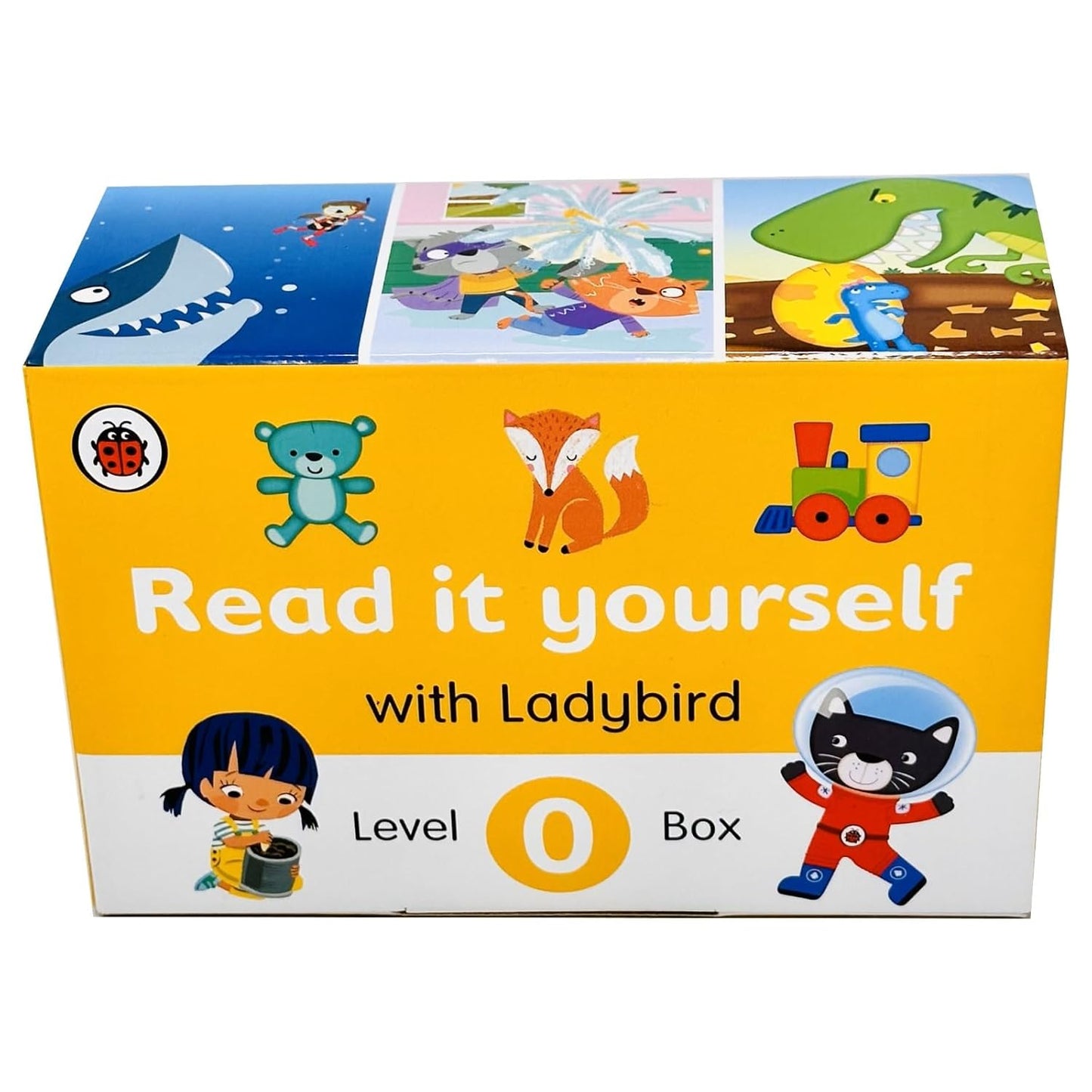 Ladybird Read it Yourself Tuck Box Level 0: 10 Books Box Set (Space Party,Emma Explorer,Pippa and the Pip, Go Kit Cat,Gus and Ross,Wags the Big Dog,Dash is Fab,Jack and Jen,Barn Owl & Camping Trip)